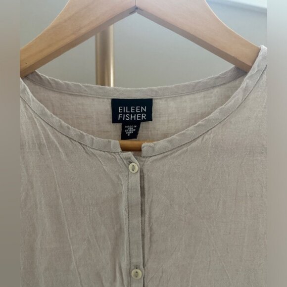 Eileen Fisher Linen Button-Down Tunic – Size Small | Natural Linen - Picture 1 of 6